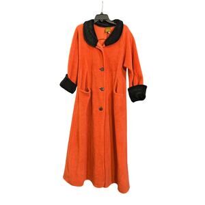 Elegant Orange Women's Coat with Black Accents